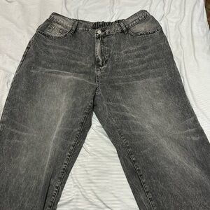 Grey Wash Plus Size Straight Jeans